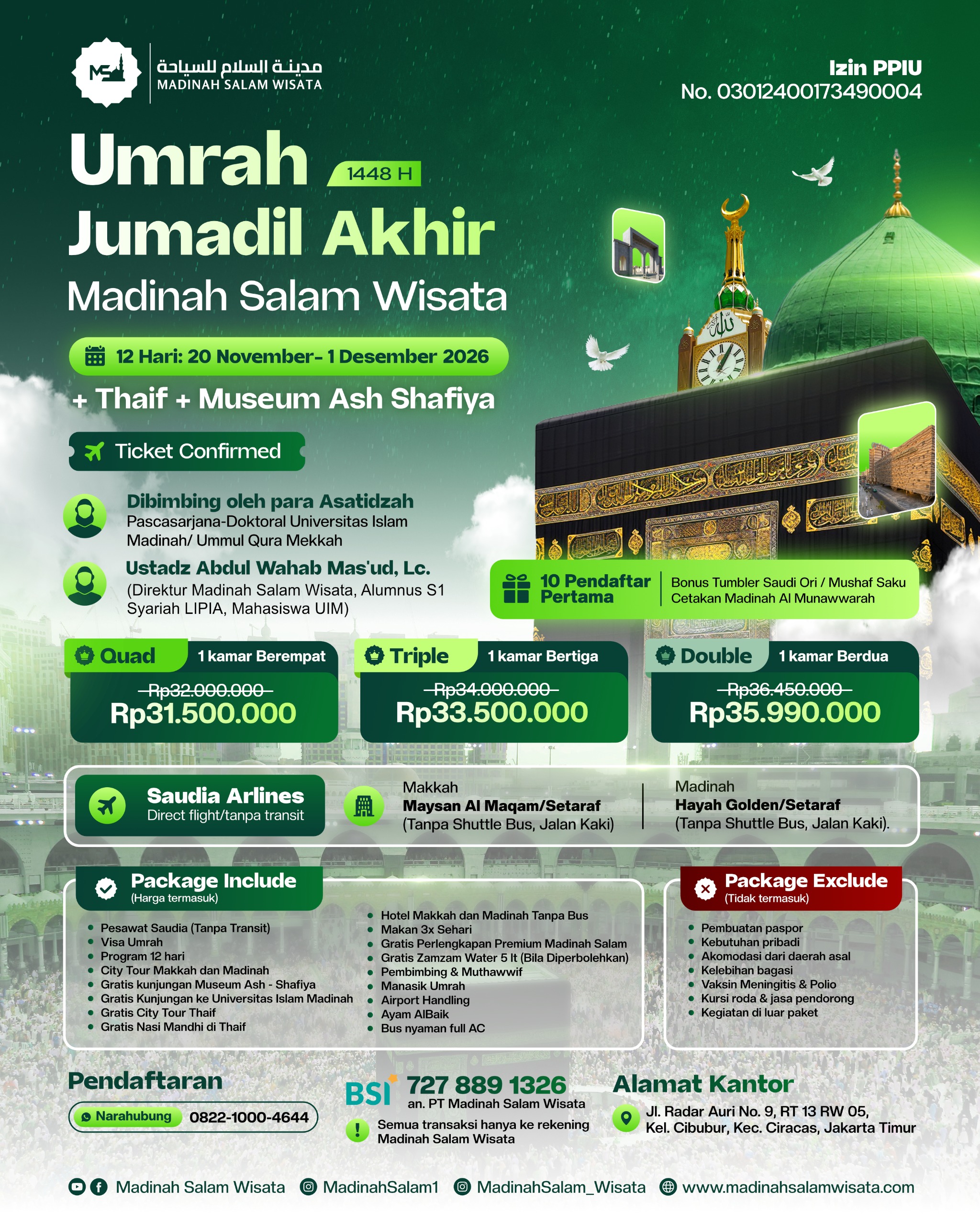 UMRAH JUMADIL AKHIR 1448 H